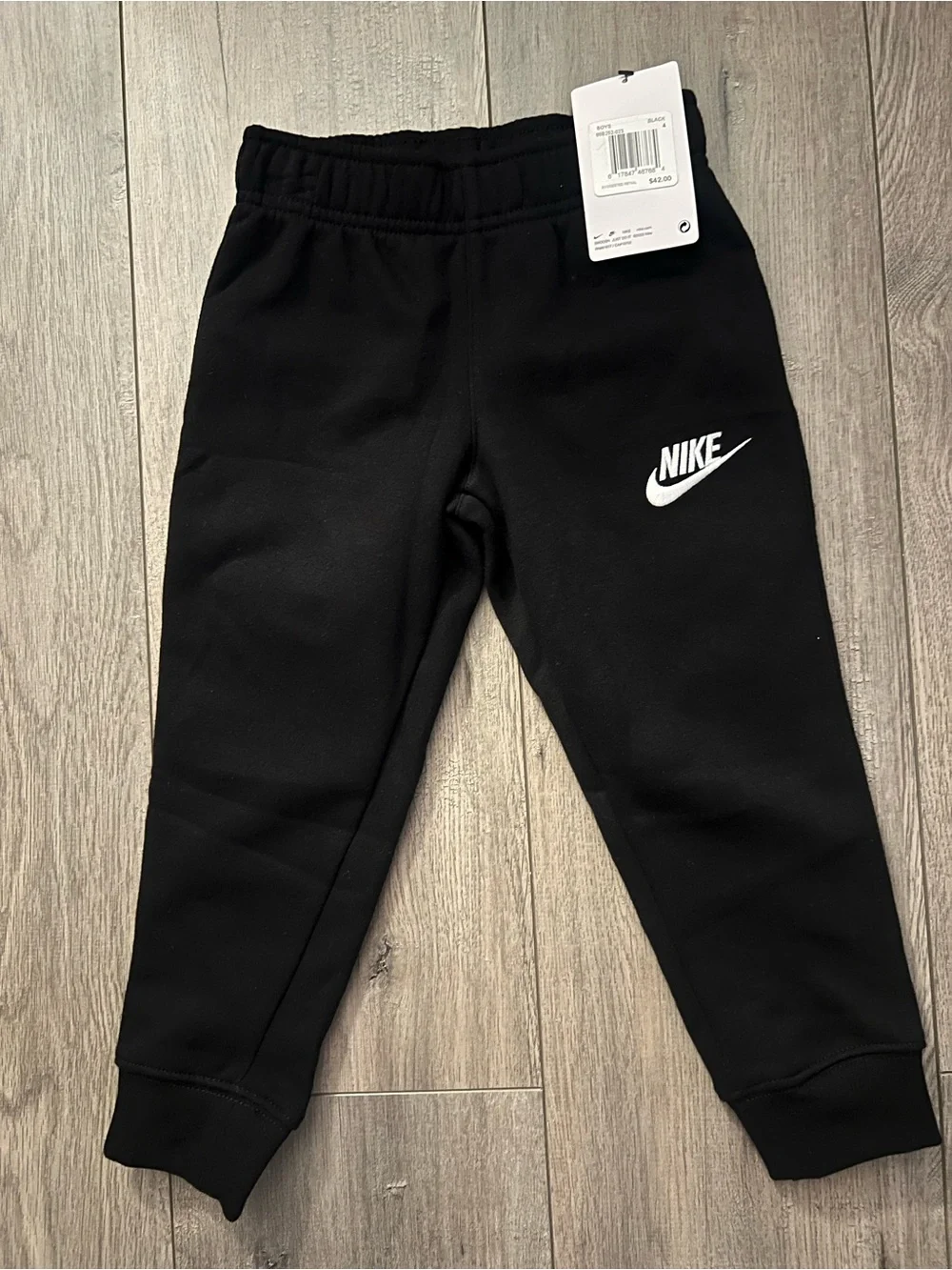 Nike Black Kids Joggers with White Swoosh